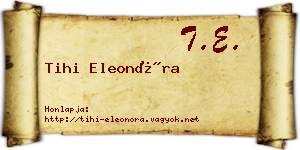 Tihi Eleonóra névjegykártya